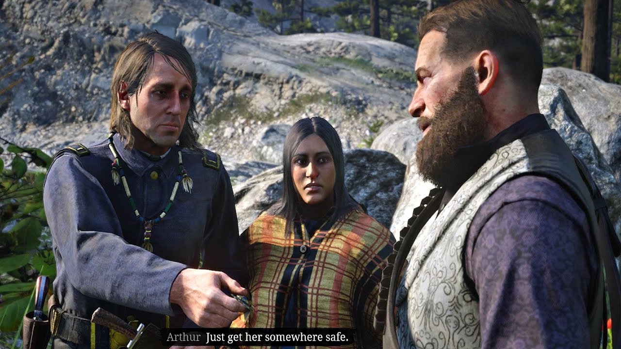 Red Dead Redemption 2 - Arthur Helps Soldier & Pregnant Native American Wife