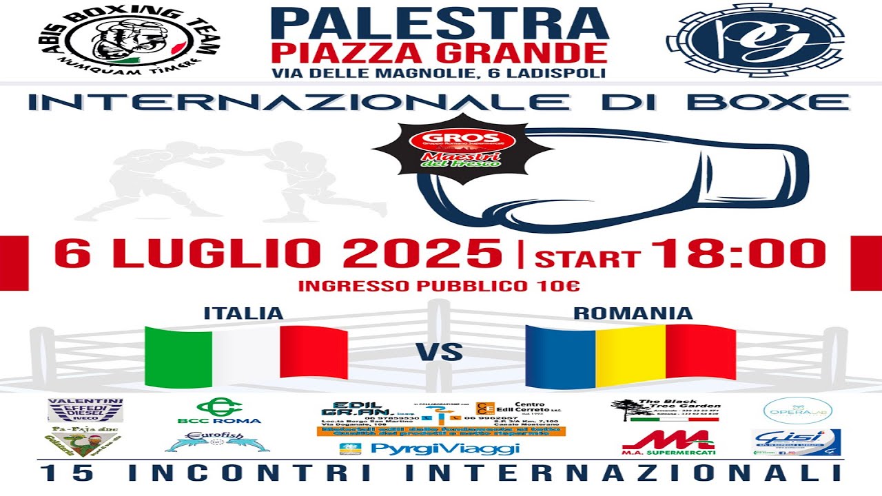 Boxe Internazionale Italia vs Romania | Ladispoli 6 Luglio – Evento ABIS Boxing Team 🔥🥊