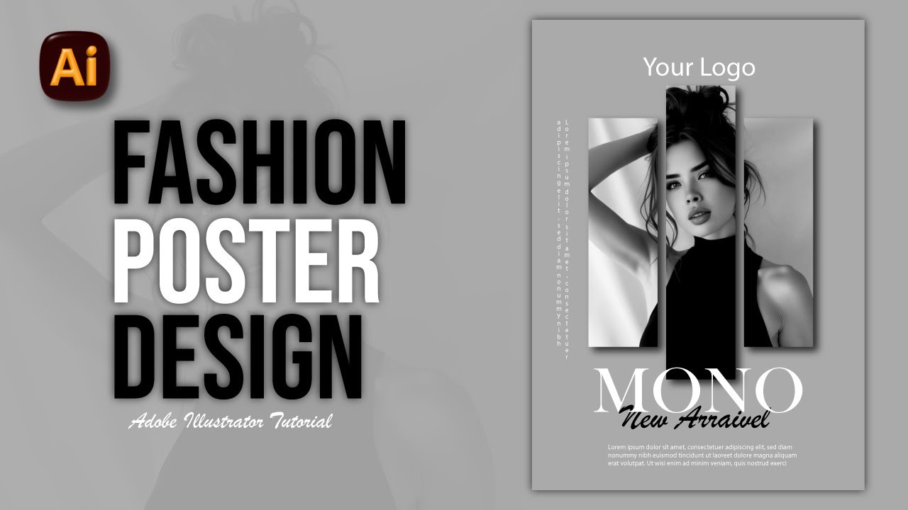 Fashion Poster Design in Illustrator | Poster Design in Illustrator | Typography Poster Design