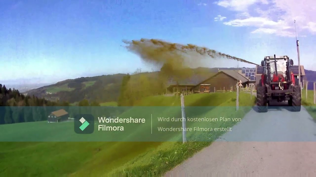 Unser Hof, Gülle Ausbringung mit Hochdruck