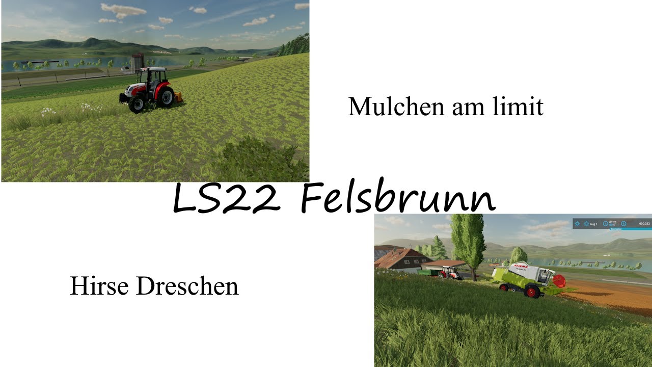 LS22 Felsbrunn 01 Mulchen & Hirse Dreschen mit Steyr Traktoren /LS22 PC