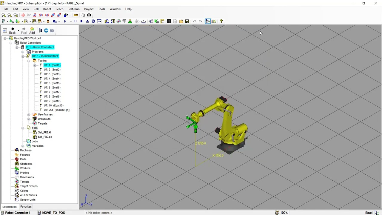 KAREL Programming Spiral Motion