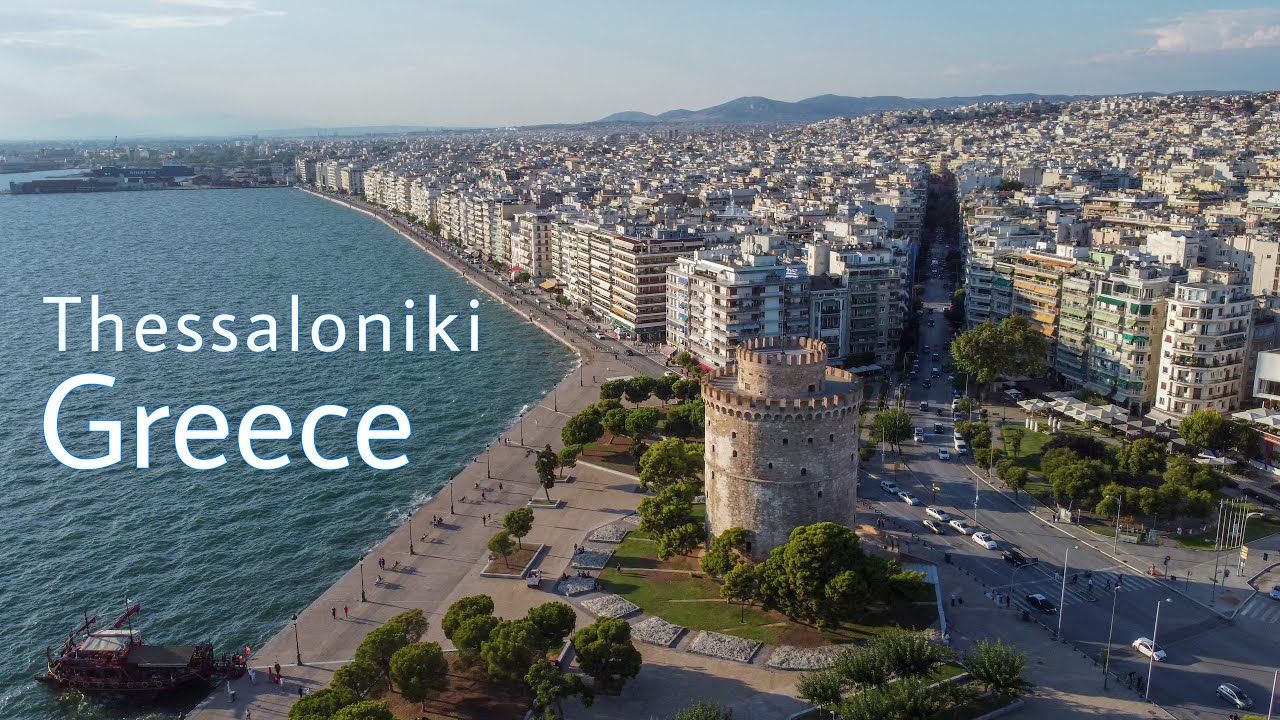 Thessaloniki Greece Drone Flight 4K