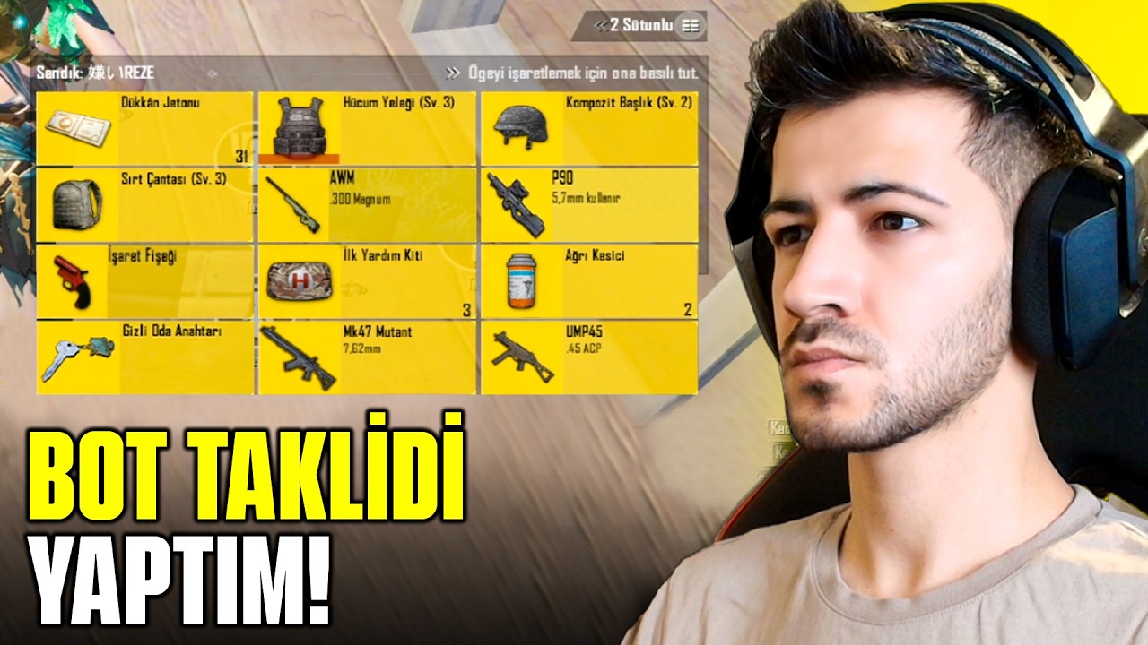 BOT TAKLİDİYLE VURDUĞUM RAKİP LOOTLARIYLA WİN ALMAK? Pubg mobile