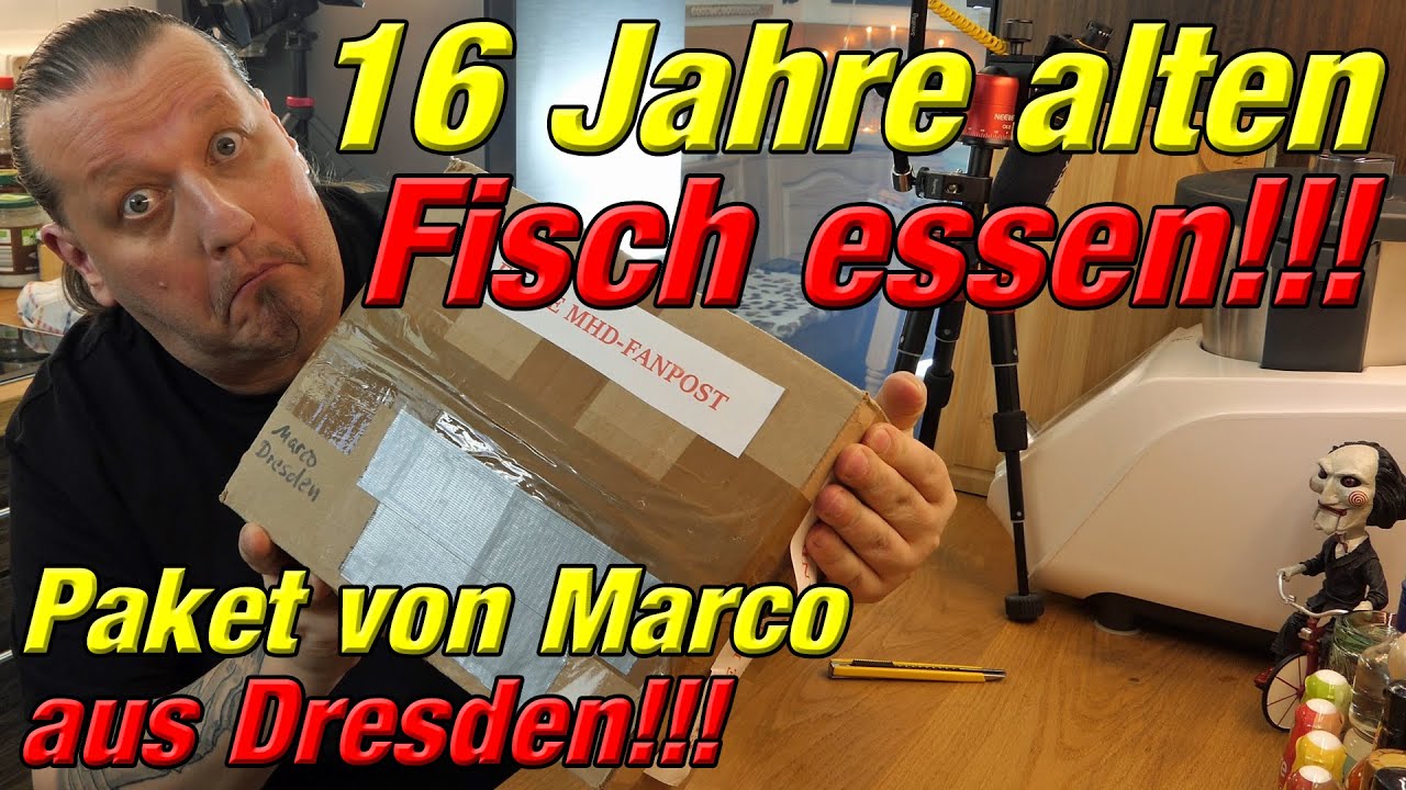 16 Jahre alten Fisch essen | Paket von Marco aus Dresden mit abgelaufenen Lebensmitteln #wastingfood