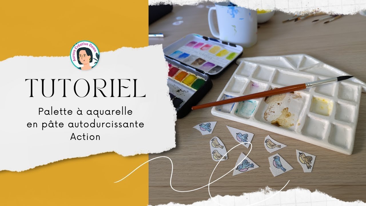 TUTO - PALETTE AQUARELLE en pâte autodurcissante Action #scrapbooking #tutoscrap #diy