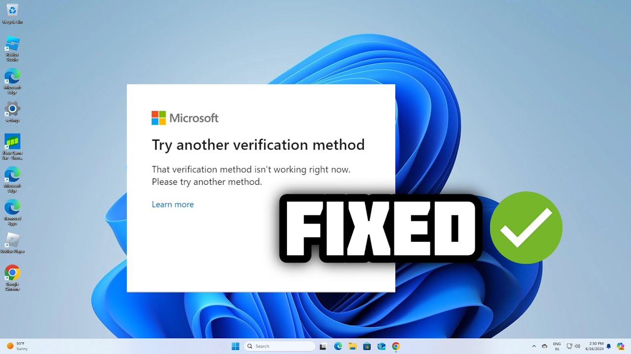Как исправить ошибку «Этот метод проверки сейчас не работает» в Windows 10/11 | 2024
