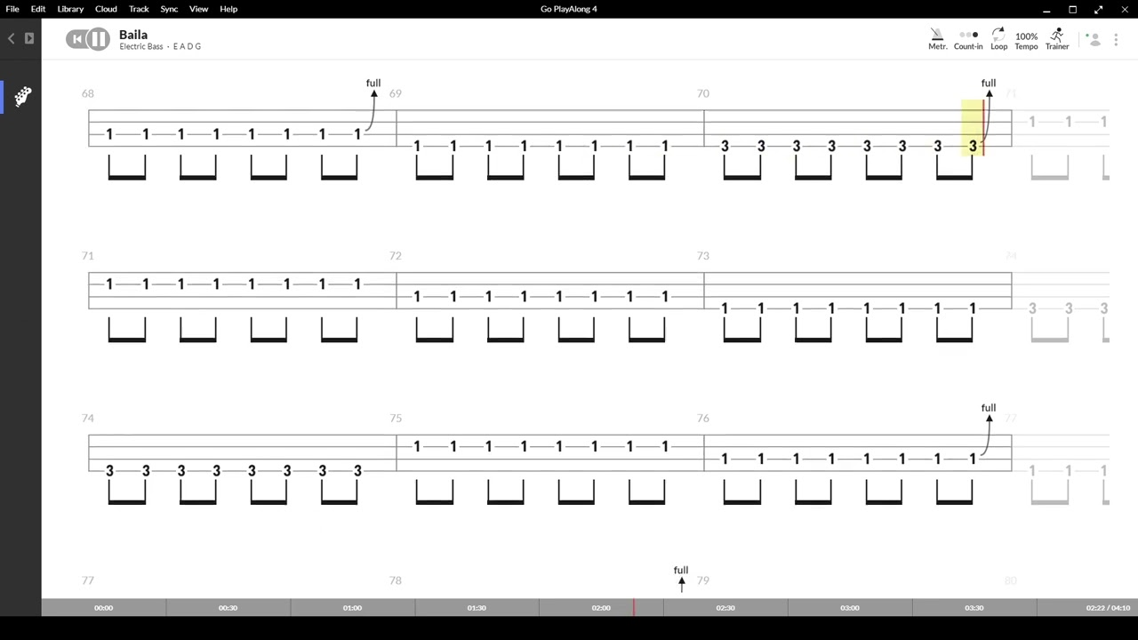Baila ( Zucchero ) ,Tablatura e base Senza Basso - Backing bass track-NO BASS