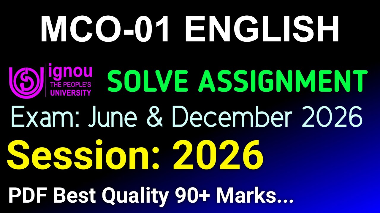 MCO 1 Solved Assignment 2025-26 English, MCO 1 Solved Assignment 25-26, MCO-01 Assignment