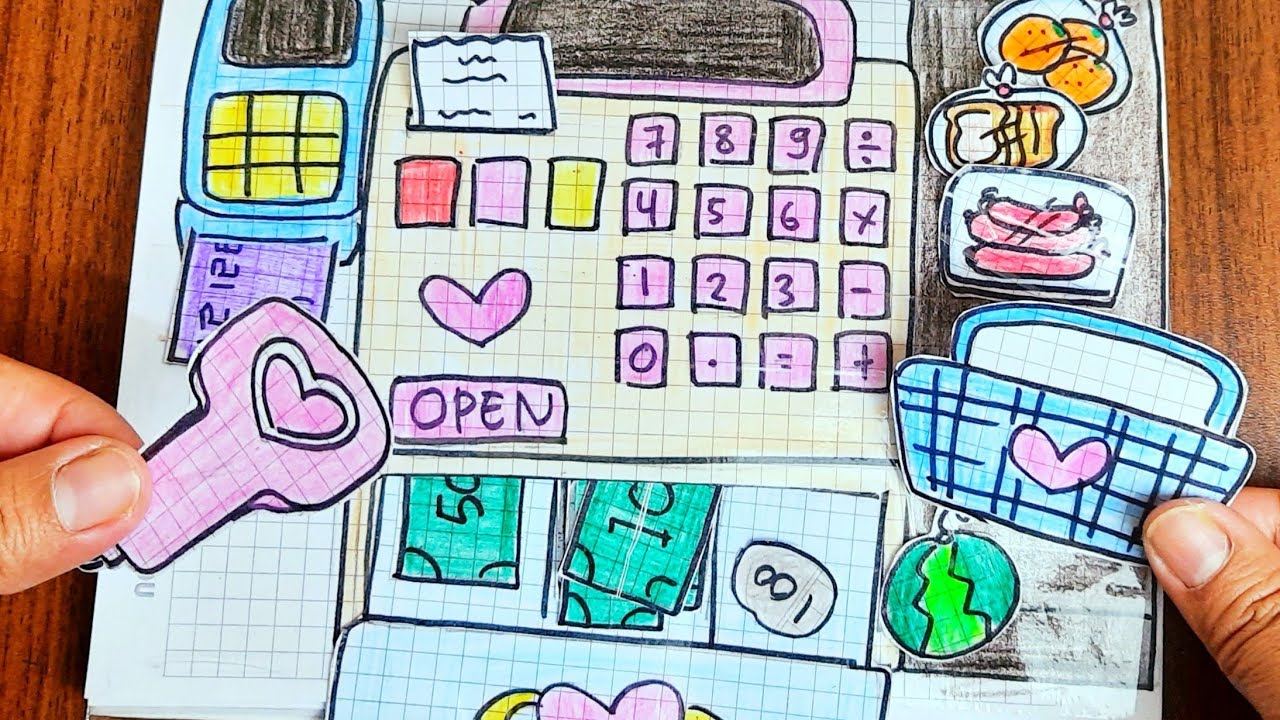 [ 💸PAPER DIY💸 ] CASH REGISTER 💰 금전 등록기  TUTORIAL #paperdiy #paperplay  @chizzupapers 