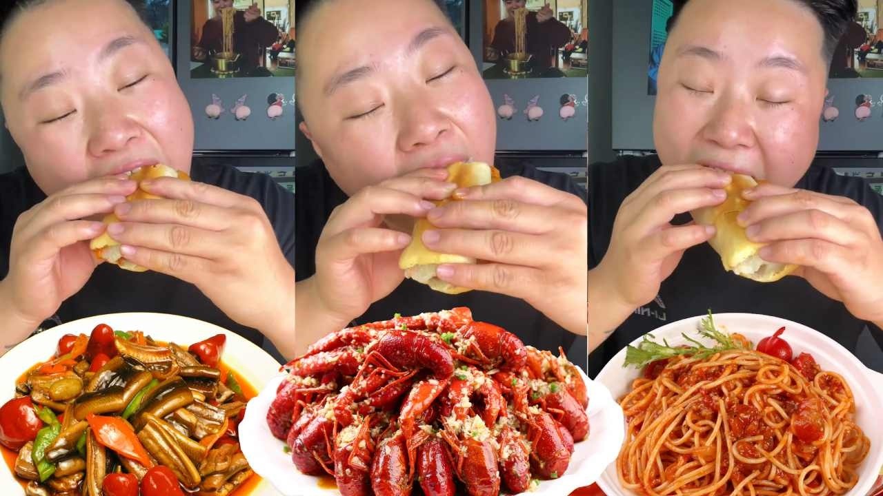 自制中式汉堡，欧肉+煎蛋+麻辣土豆片+油炸羊肉串+红烧肉+韩式鸡块