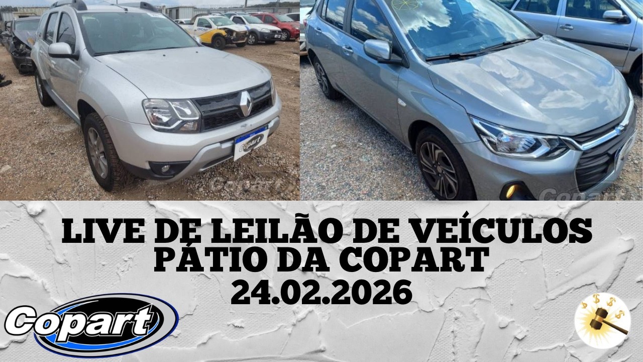 LIVE DE LEILÃO DE VEÍCULOS NO PÁTIO DA COPART 24.02.2026