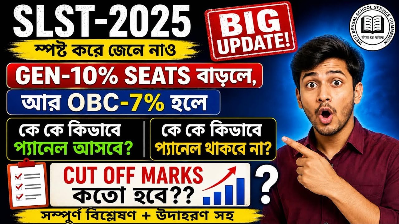 UPDATE! SLST-2025! If OBC is 7% and 10% seats are added to GEN: Who will make the panel and who w...