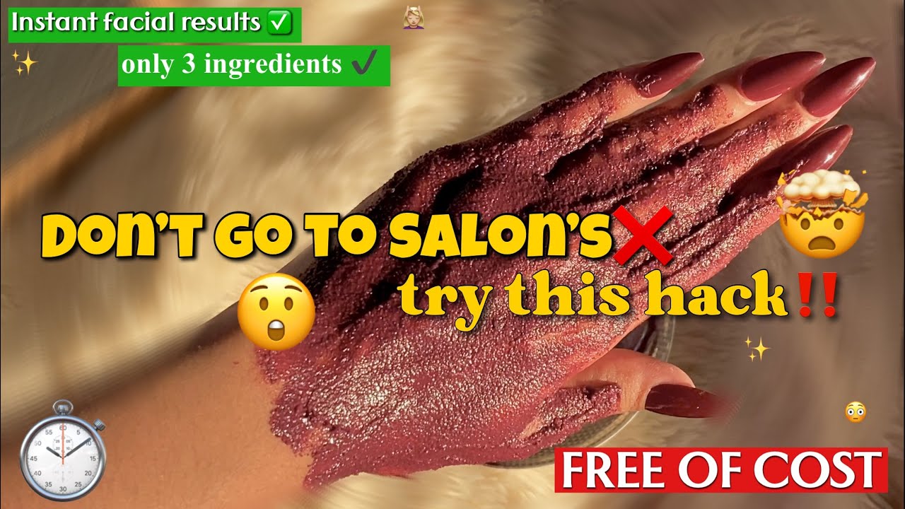 INSTANT GLOWING AND BRIGHTER SKIN🌟✨ Facial Hack 💗 #beetrootmask