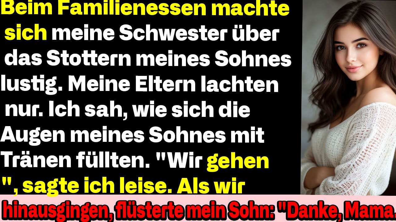 Beim Familienessen verspottete meine Schwester das Stottern meines Sohnes – wir…