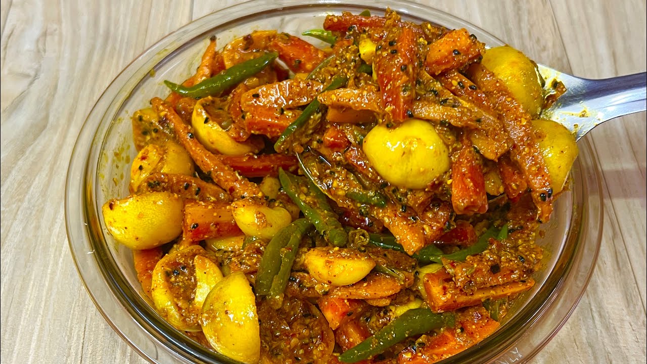 ਮਿਕਸ ਅਚਾਰ ਬਣਾਓ ਬਜਾਰ ਤੋਂ ਕਿਤੇ ਵਧੀਆ❤️5 मिनट में बिना धूप तीखा चटपटा मिक्स अचार|Mixed Veg Pickle Recipe