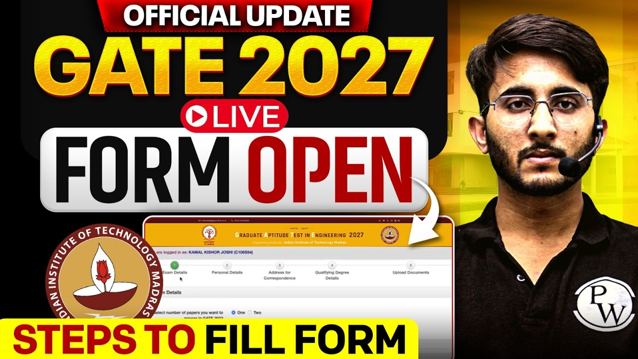 GATE 2027 Form Fill Up Live! 🚨 Fastest Way to Complete GATE 2027 Registration Without Errors