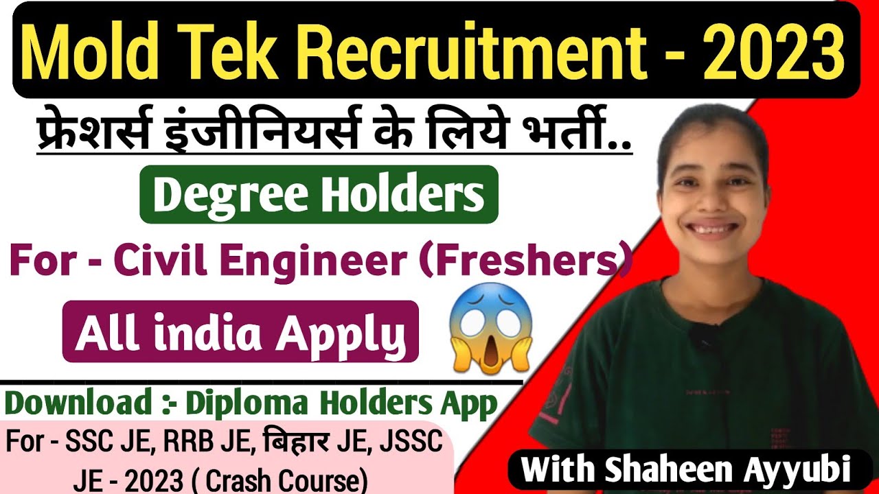 Civil Engineering Recruitment 2023 | Freshers | All india Eligible @diplomaholders