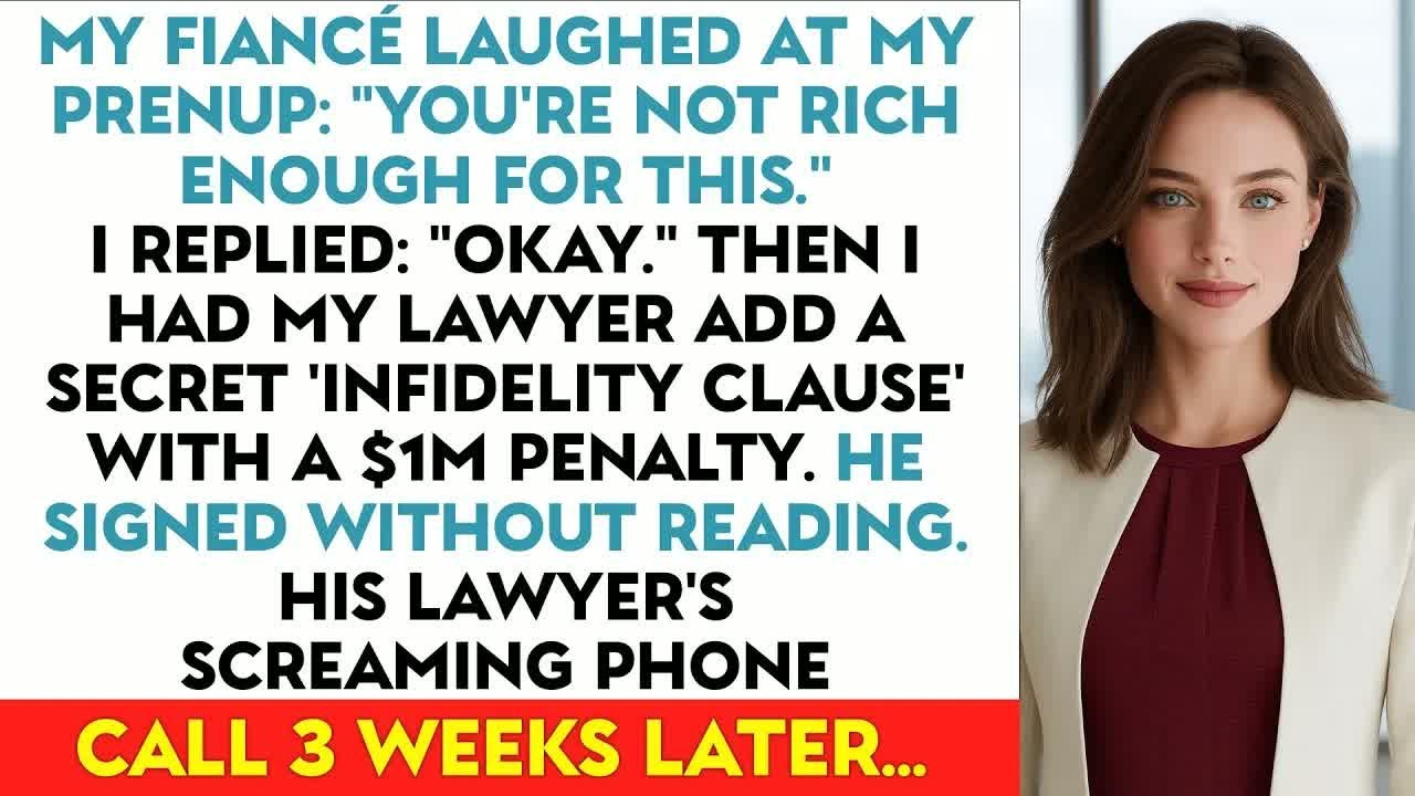 My Fiancé Laughed At My Prenup： ＂You're Not Rich Enough For This.＂ I Replied： ＂Okay.＂ Then I