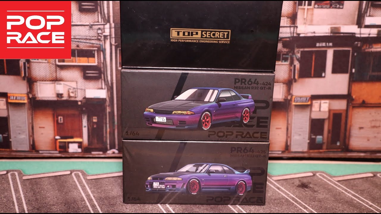 Pop Race Event Models - Vancouver. Unboxing Supra GT300 & Nissan Skyline R32 & R33 Magic Chrome
