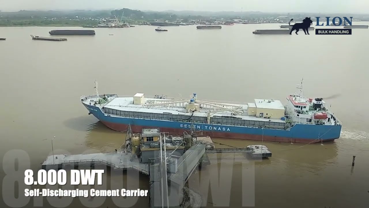 Self-Discharging Cement Carrier - Tonasa XVIII - Leaving Terminal - Samarinda, Indonesia