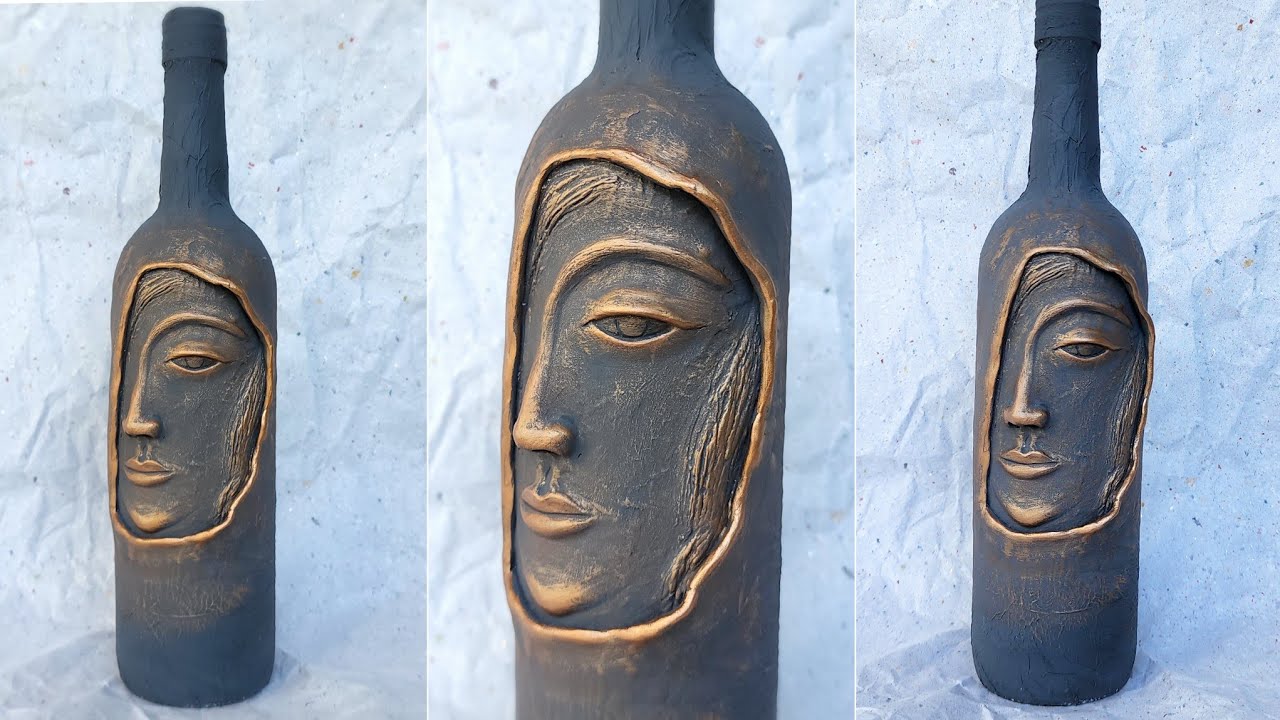 Bottle art/Wine bottle craft/bottle decoration/altered bottle/art and craft/CreativeCat/Crafting