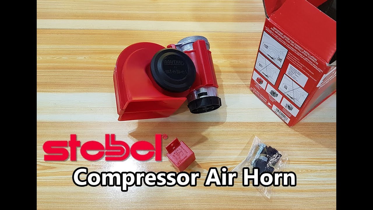 Stebel Nautilus Red Compact Horn For Car, RV, Truck & Bike