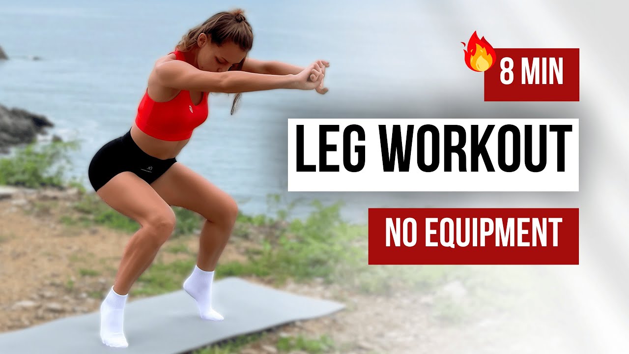 🔥 8-Min Leg Workout- Tone Your Butt, Thighs & Calves (No Equipment)