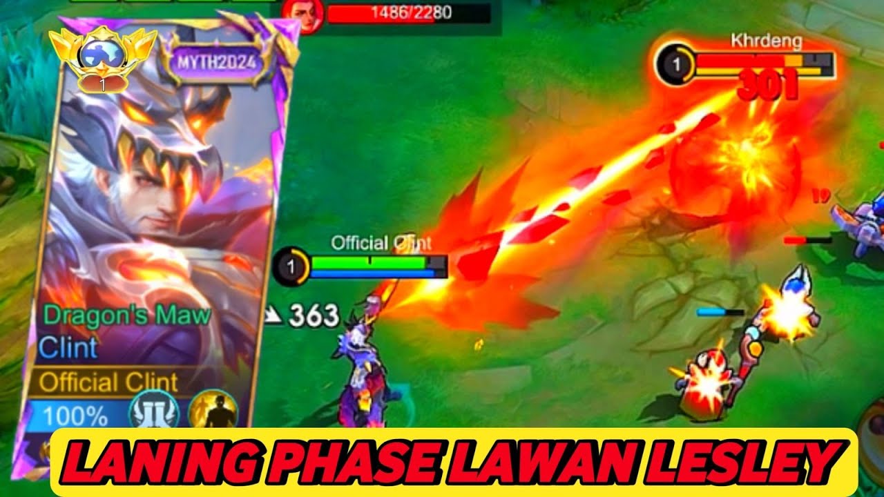 BEGINI CARA MAIN CLINT LANING PHASE LAWAN LESLEY - Mobile Legends