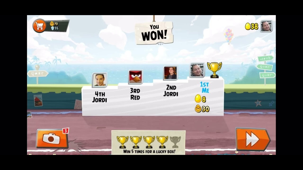 Angry Birds Go! (2013) - Early &ldquo;Weekly Tournament&rdquo; Win Screen Concept Footage