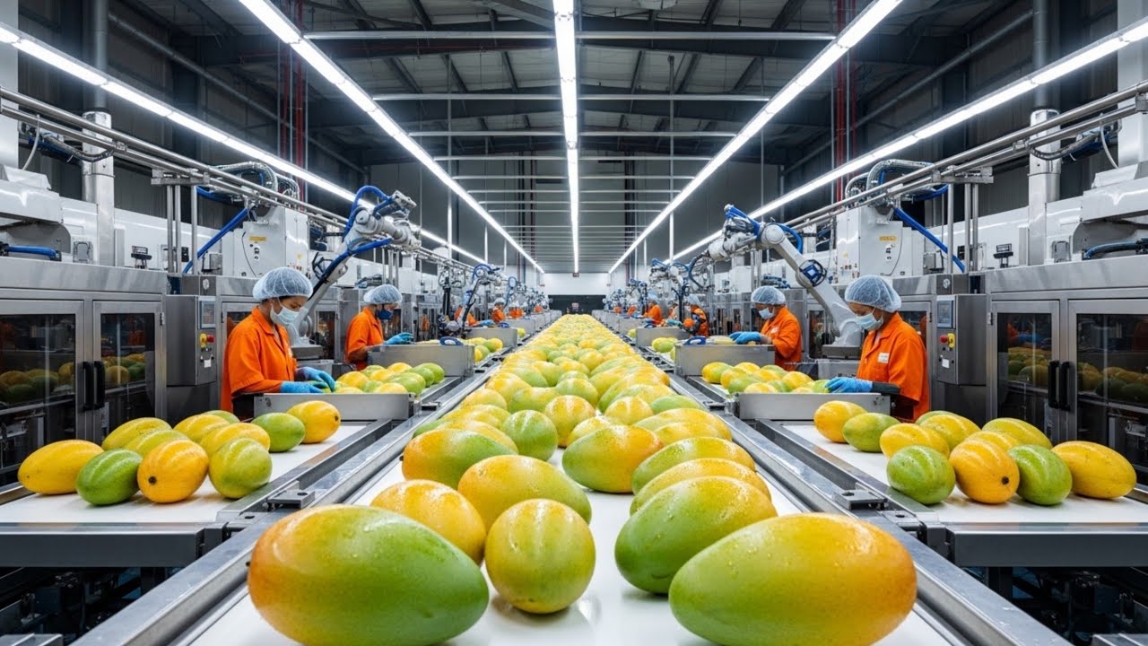 How Mango Juice Is Made in USA | Modern Food Factory Process