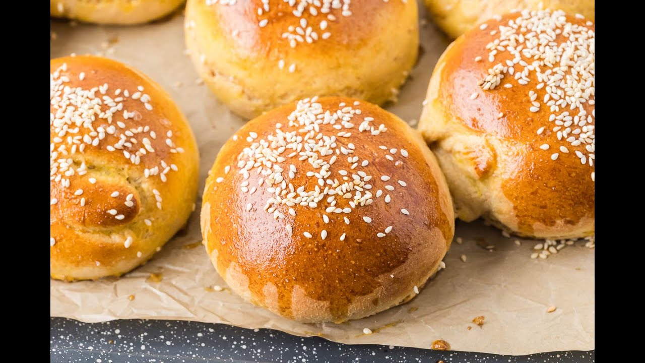 Homemade Hamburger Buns with freshly milled flour