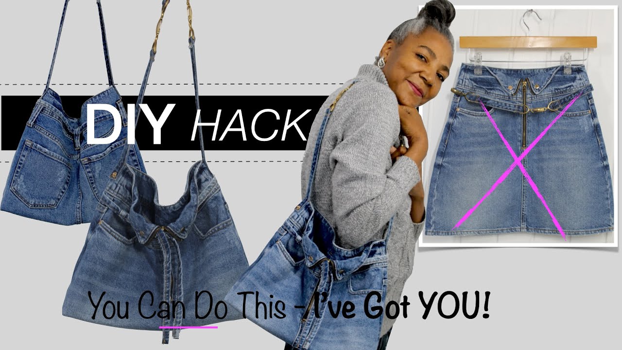 How to refashion An Old Mini Denim into Cute Denim Bag | DIY Upcycle