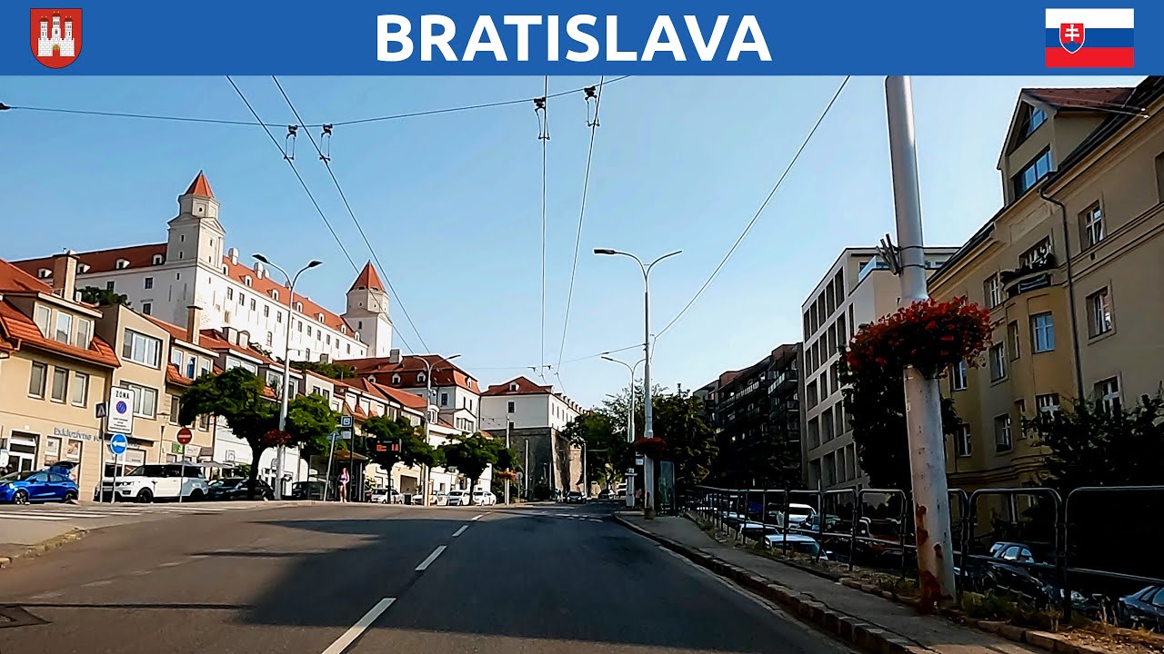 Driving in Bratislava, Slovakia. 4K