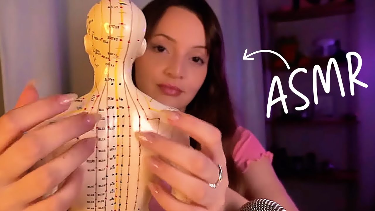 ASMR TAPPINGS no Boneco de Acupuntura para você Dormir (Brain tingles) 😴