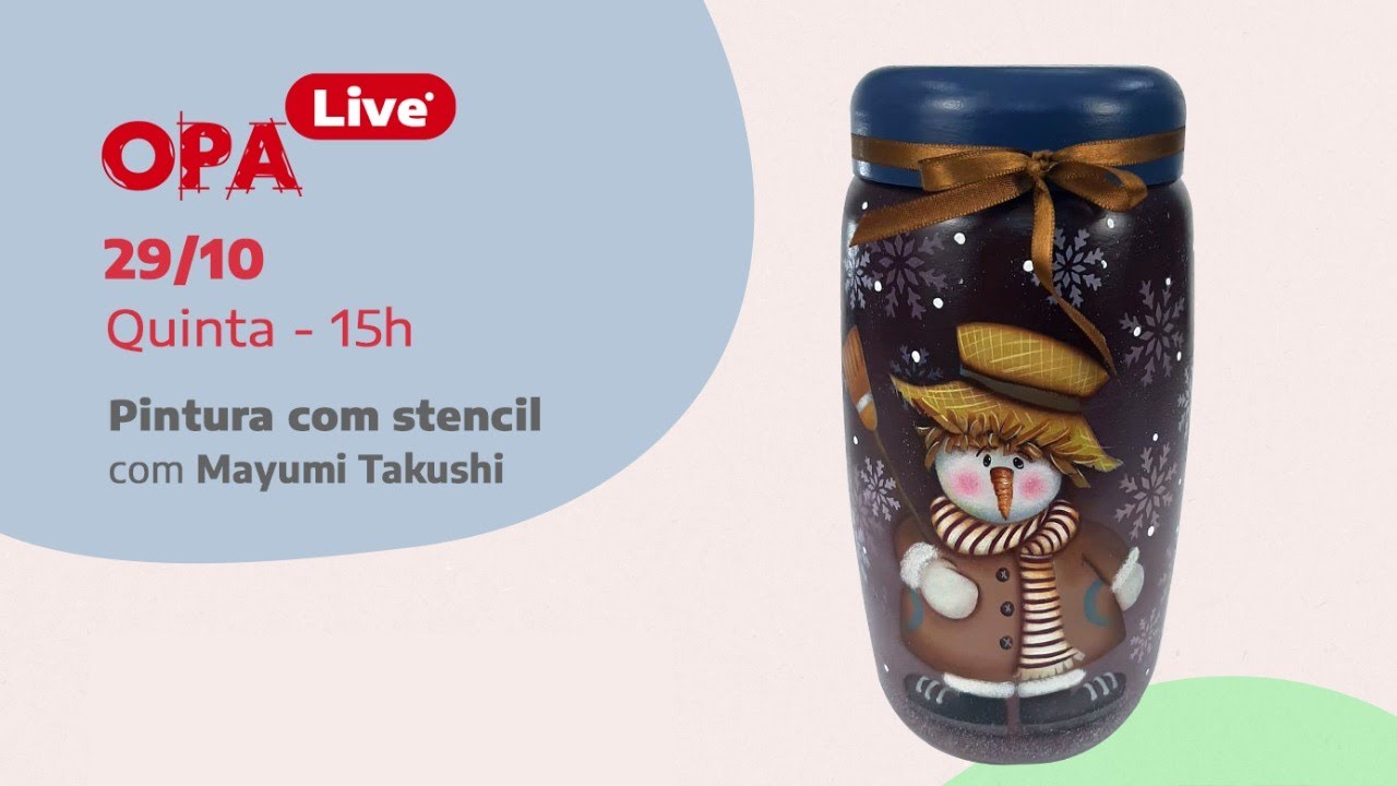Pintura em Vidro com Stencil - Natal | Mayumi Takushi