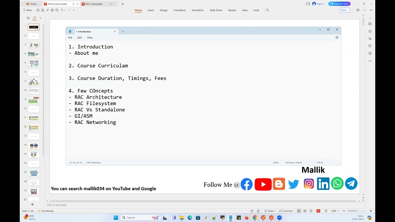 Day_1_Demo_Session | RAC Course | RAC Architecture & RAC Networking |  RAC Advantages
