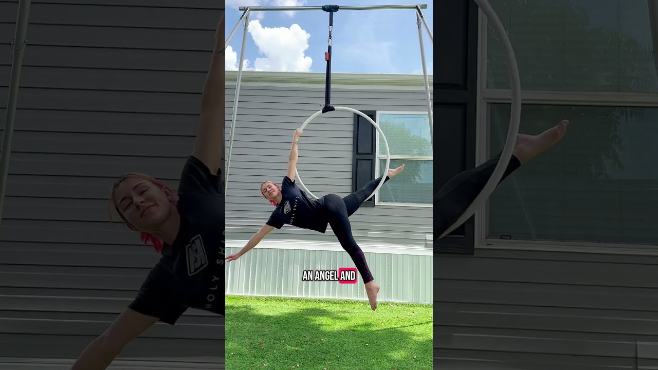 Link 5 Aerial Hoop Beginner Moves! Mermaid - Arabesque - Angel - Reverse Angel - Crescent Moon 🌙