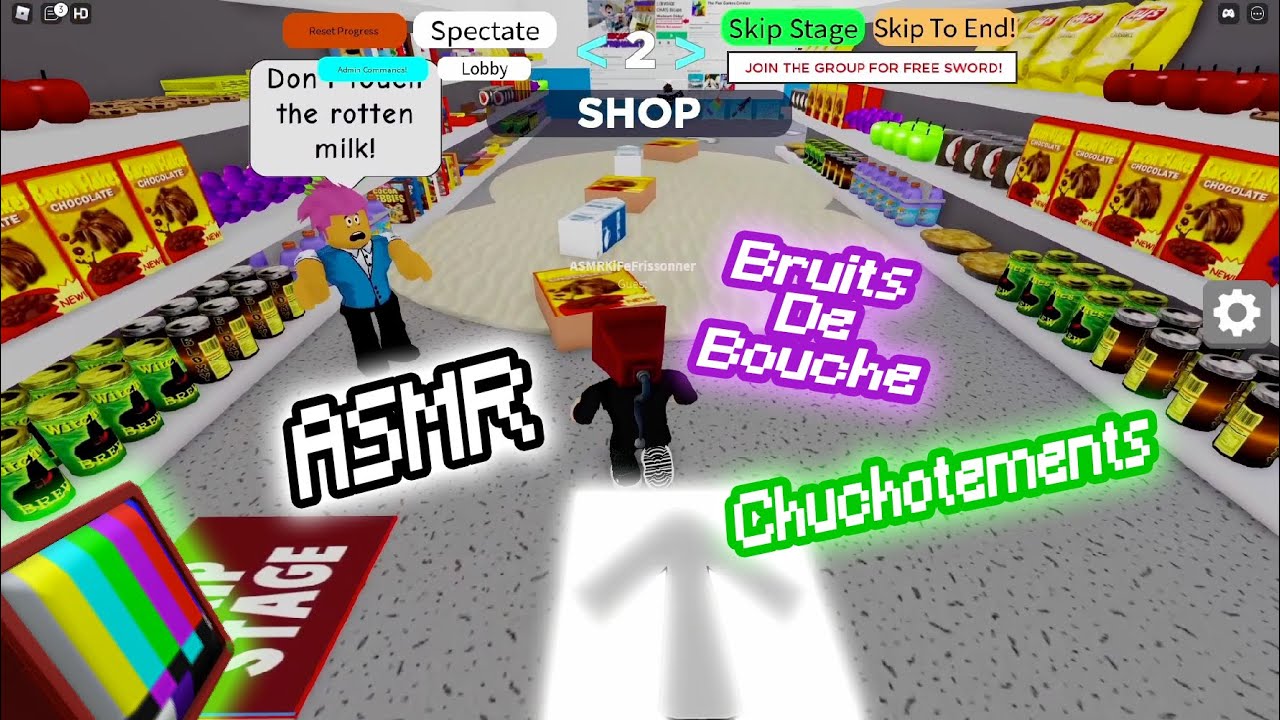 ASMR ROBLOX On S'échappe D'un Supermarché ASMR BRUIT DE BOUCHE