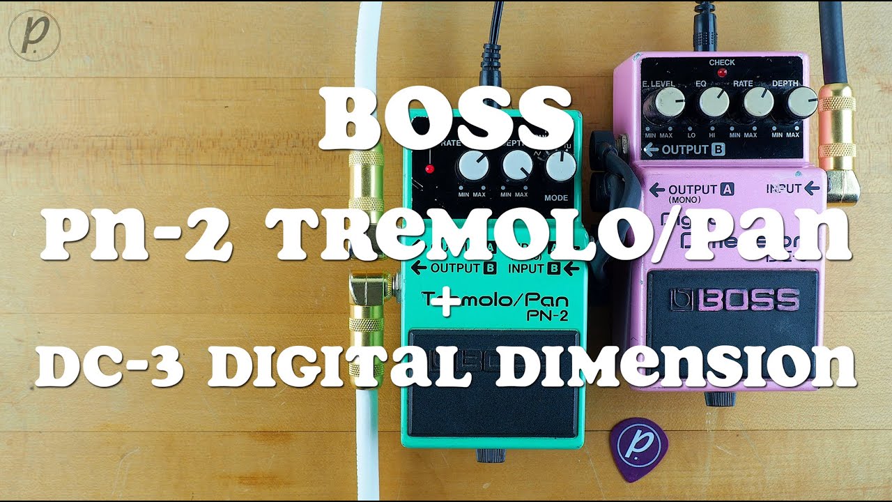 Boss // PN-2 Tremolo/Pan + DC-3 Digital Dimension (Stereo Demo)