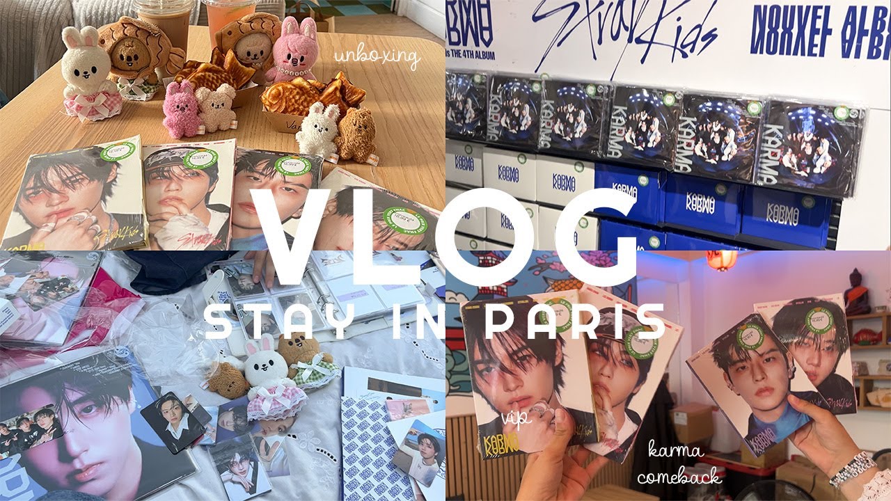STAY VLOG IN PARIS 🧸 unboxing karma albums, shopping, eating taiyakis...