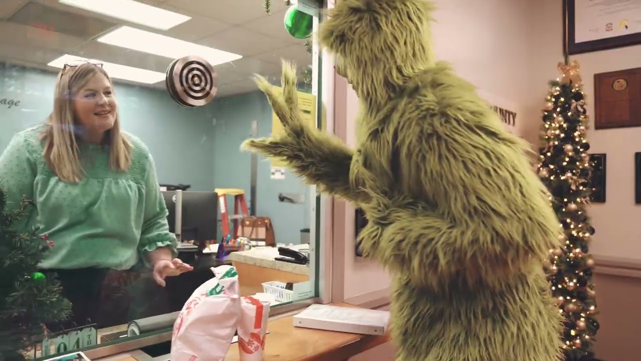 Mr. Grinchmas gets pulled over by Spalding County Sheriff's Office.