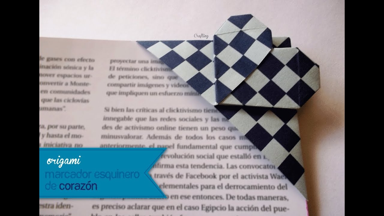 Origami - Marcador esquinero de corazón