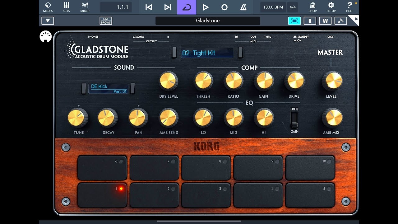 Korg Gladstone - AUv3 Acoustic Drum Module - Walkthrough & Demo with Cubasis 3 for iOS