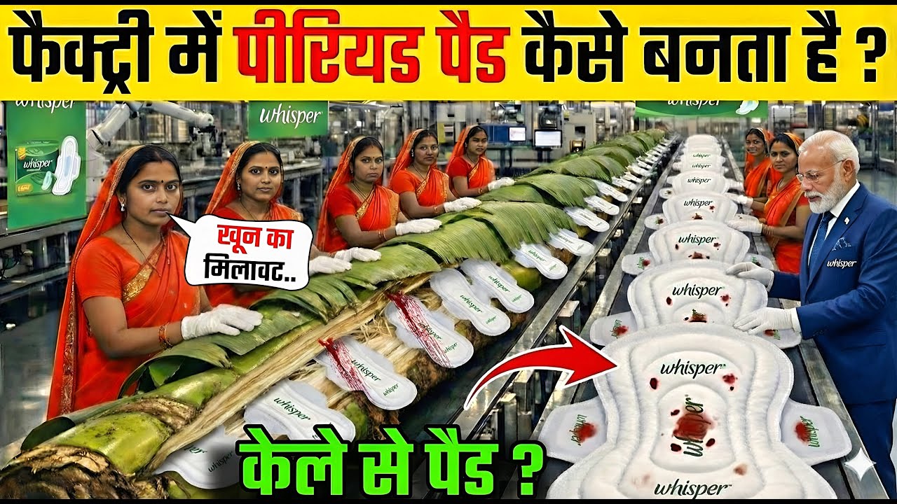 फैक्ट्री में पीरियड पैड कैसे बनता है ? | How Sanitary Pads Are Made In Factory