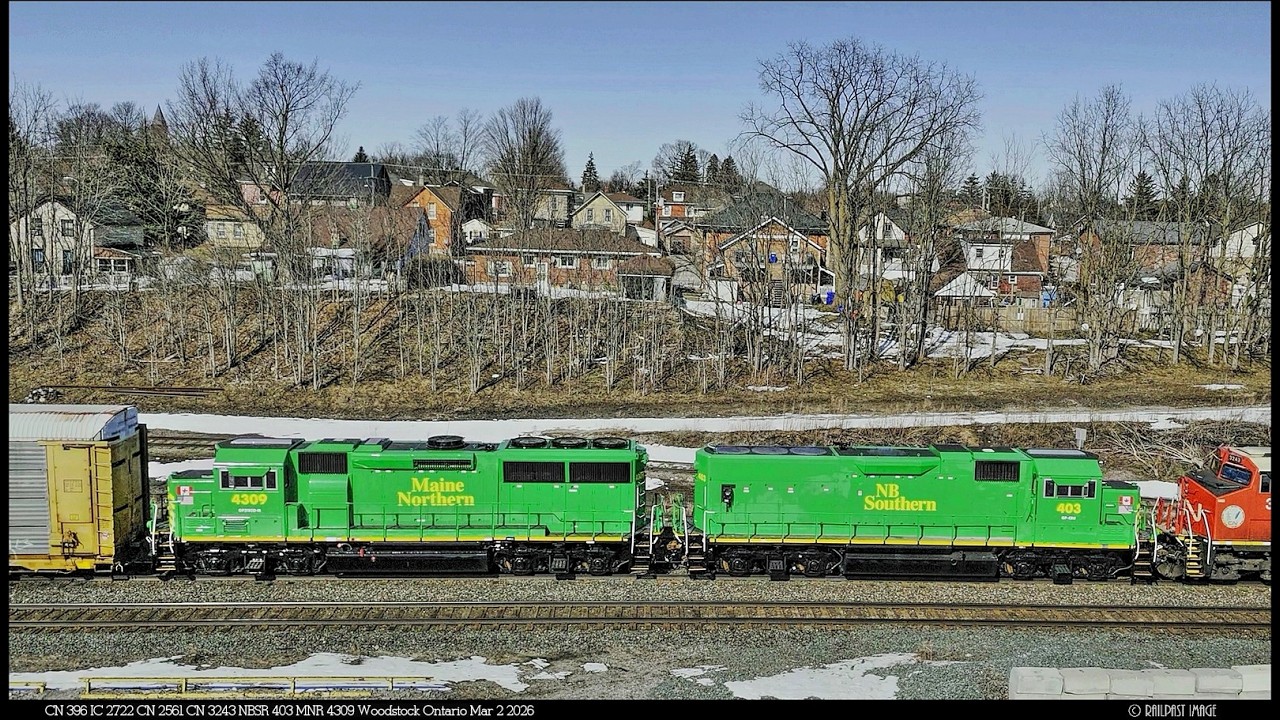 RAILREEL It Is Gone:  Looking Different CN NBSR GECX Woodstock Ontario Mar 2 2026