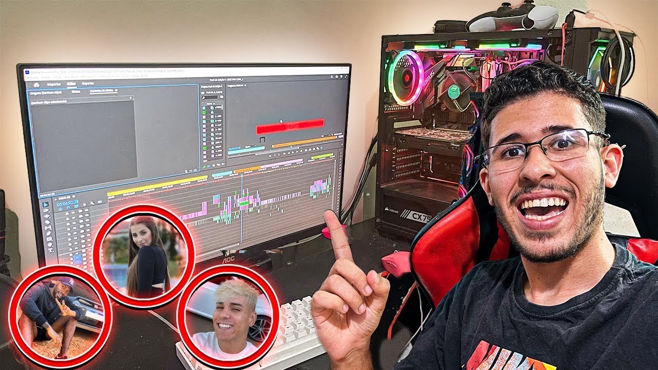 COMO É minha ROTINA sendo EDITOR DE VÍDEO do GUI NOBRE, PATY CAETANO E JEIMÃO?