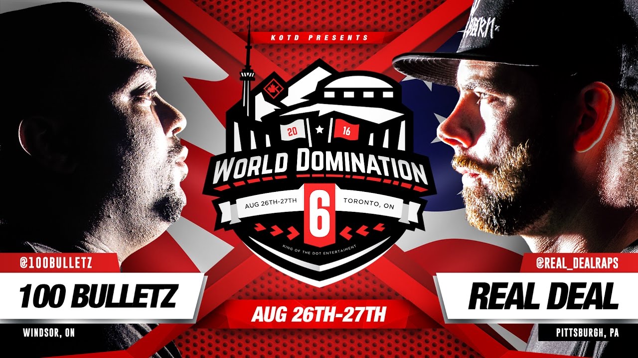 KOTD - Rap Battle - 100 Bulletz vs Real Deal | #WD6ix