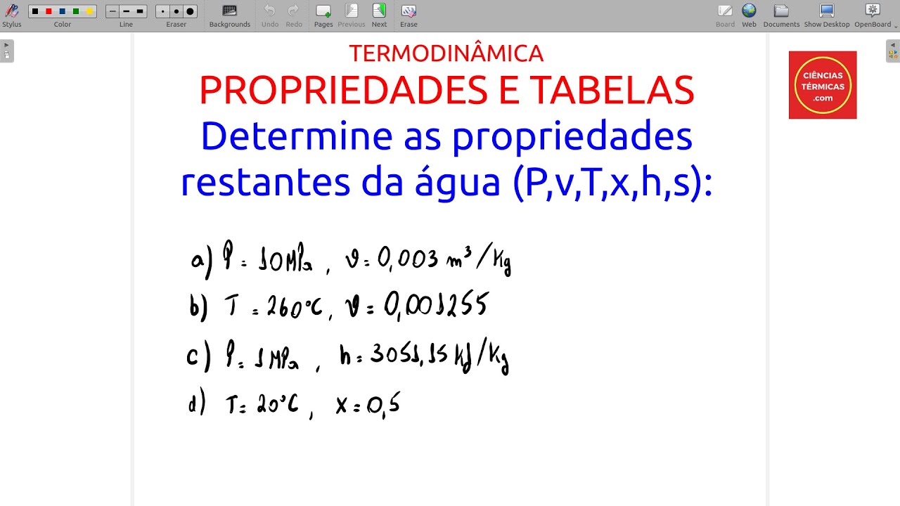 Tabelas e Propriedades Termodinâmicas 03 - cálculo das propriedades