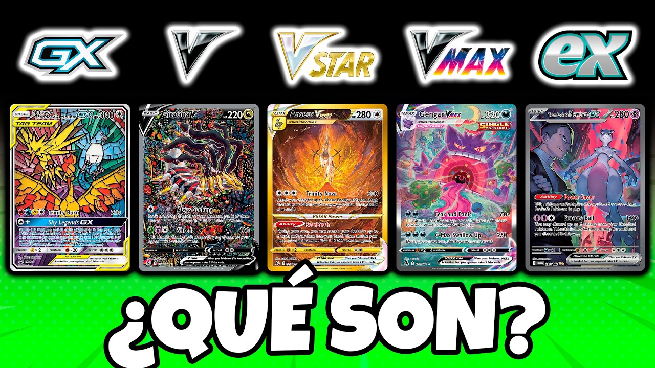 Todos los TIPOS de Cartas Pokémon Explicados: EX, V, GX, Shiny y más 🤯
